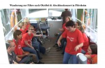 Ausschnitt aus Video von der Chorwanderung – auf der Fähre